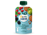 ФрутоНяня Пюре из яблок, земляники и ежевики с овсяным печеньем (6+ мес.), 90 г