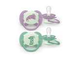 Philips Avent Ultra Soft Nighttime Suzete din silicon 6-18m 2 buc mov-verde SCF094/04 pe Baza de Plante-80%