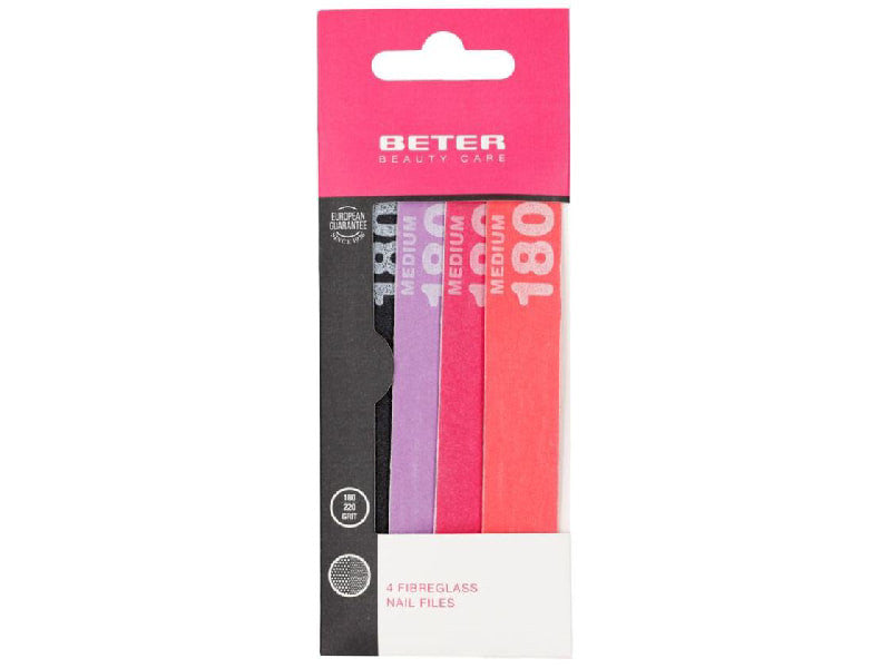 Beter Set 4 pile de unghii din fibra de sticla cu granulatie 180/220