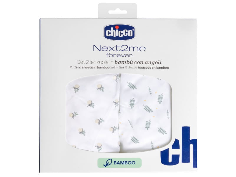 Chicco Juvenile albituri pentru Next2Me Forever din Bambus 2buc (GREENERY) 910112235