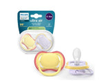 Philips Avent Ultra Air Suzete din silicon 0-6m 2 buc mov galben (SCF087/03) pe Baza de Plante-80%