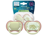 Philips Avent Ultra Air Day&Night Suzete din silicon 6-18m 2 buc verde (SCF087/18) pe Baza de Plante-80%