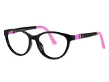 Rama optica INDii KIDS IN56-C3 JUMP SHINY BLACK/BUBBLEGUM PINK 50-16-140