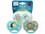 Philips Avent Ultra Air Suzete din silicon 6-18m 2 buc papagal-tigru (SCF087/11) pe Baza de Plante-80%