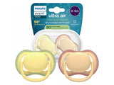 Philips Avent Ultra Air Suzete din silicon 0-6m 2 buc galben-portocaliu (SCF087/07) pe Baza de Plante-80%