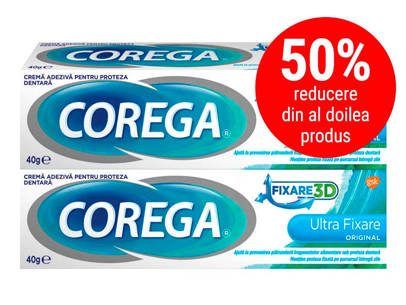 Corega Ultra Fixare crema 40g duo pack -50% al doilea produs