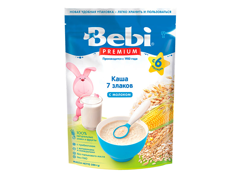 Bebi Premium Terci cu lapte 7 Cereale 6+ 200g