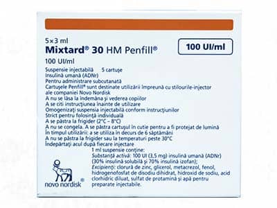 Mixtard 30 HM Penfil 100UI/ml susp.inj. in cartus 3ml (5278257021068)