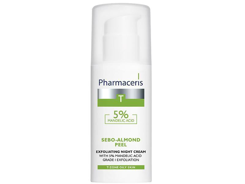 Pharmaceris T Crema peeling de nopte, gradul I de exfoliere 5% acid mandelic Sebo-Almond Peel 10%