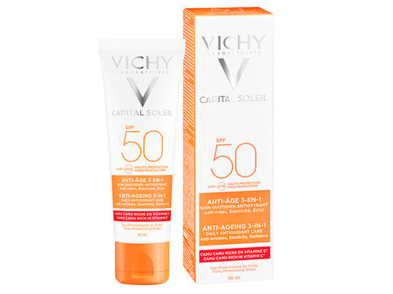 Vichy Capital Soleil Crema antioxidanta anti rid 3 in 1 SPF 50+ 50ml