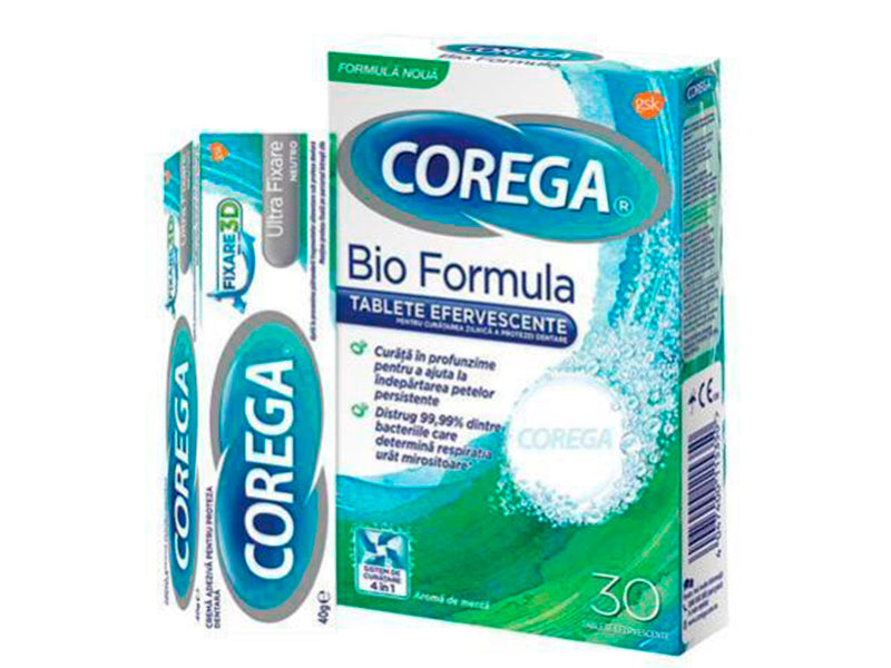 Corega Neutro crema 40g+Corega Tabs Bioformula x30 -90% din pretul tabletelor