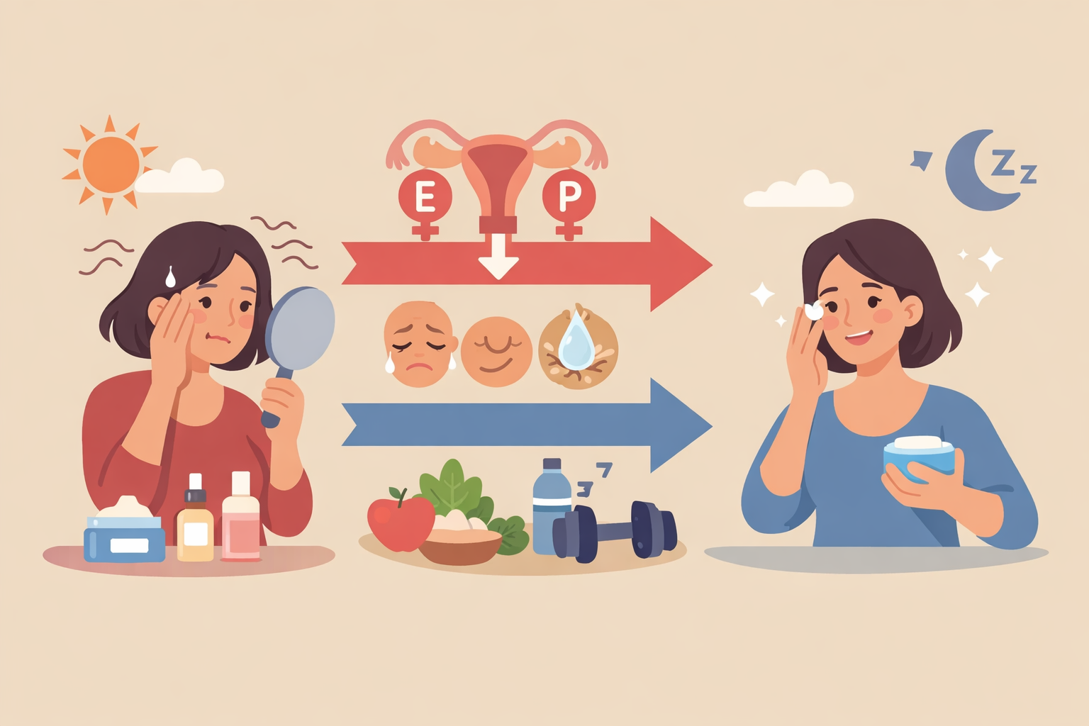 Menopauza și pielea ta: ce schimbări hormonale apar și cum le gestionezi