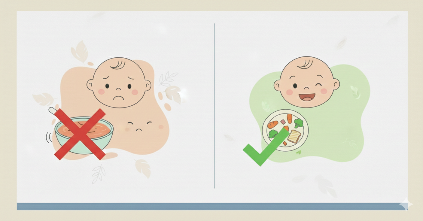 Textura alimentelor în diversificare: când copilul refuză piureuri sau bucăți