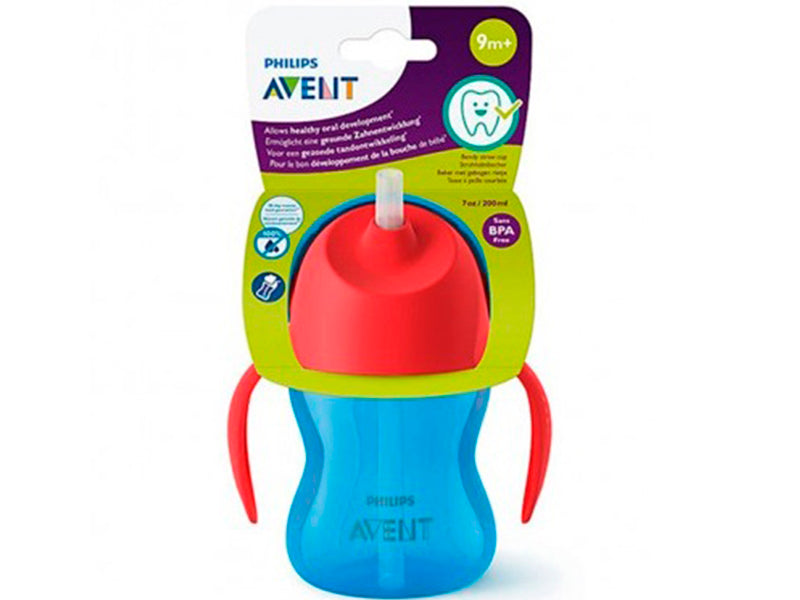Philips Avent Cana cu pai flexibil Boy 200ml 9m+ SCF796/01