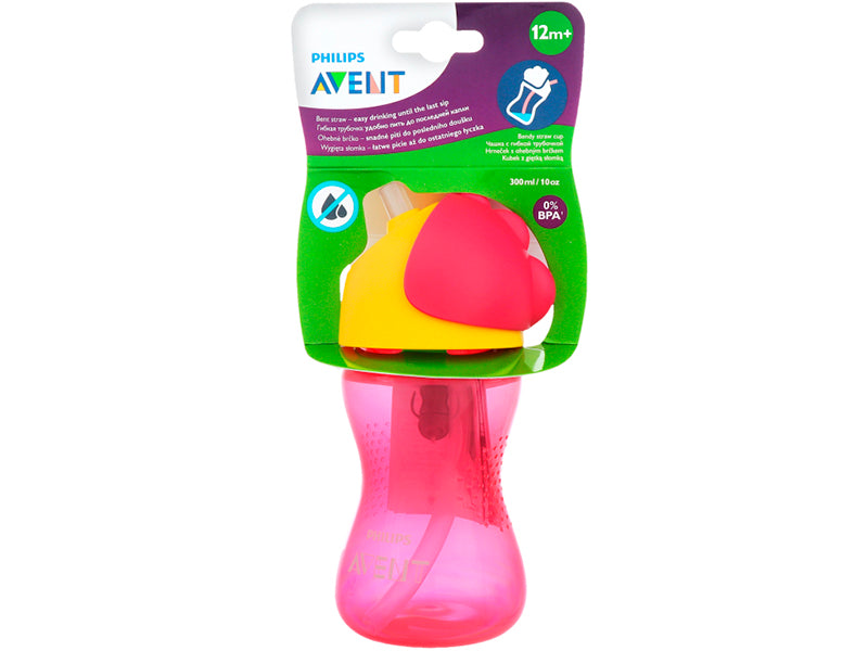 Philips Avent Cana cu pai flexibil Girl 300ml 12m+ SCF798/02