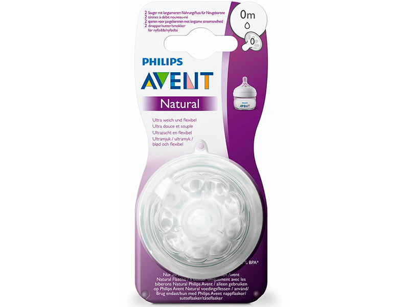 Philips Avent Natural Tetina din silicon 0m 2 buc SCF040/27