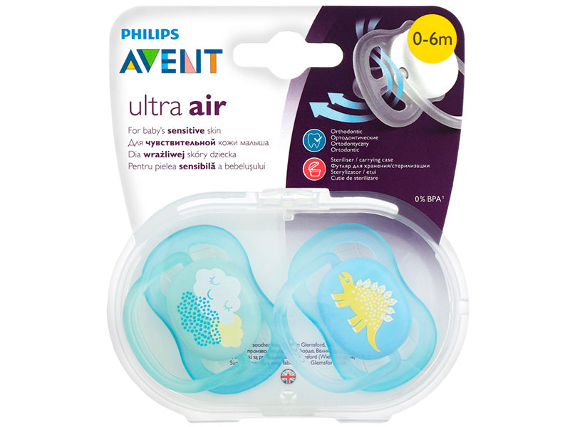 Philips Avent Ultra Air Suzete din silicon Boy 0-6m 2 buc  SCF344/20