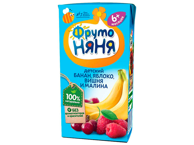 Fruto Niania Nectar Banana mar visina zmeura 200ml