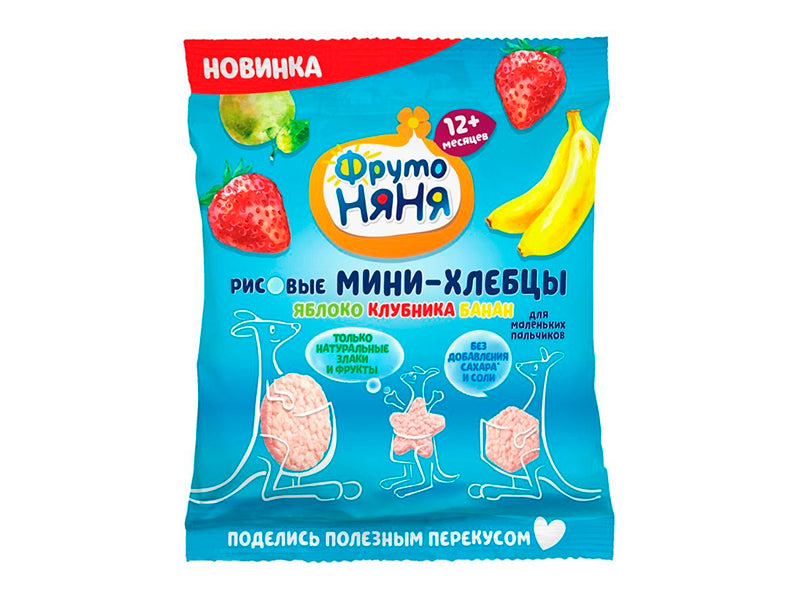 Fruto Niania Mini gustare Orez Mar Capsuna Banana 30gr