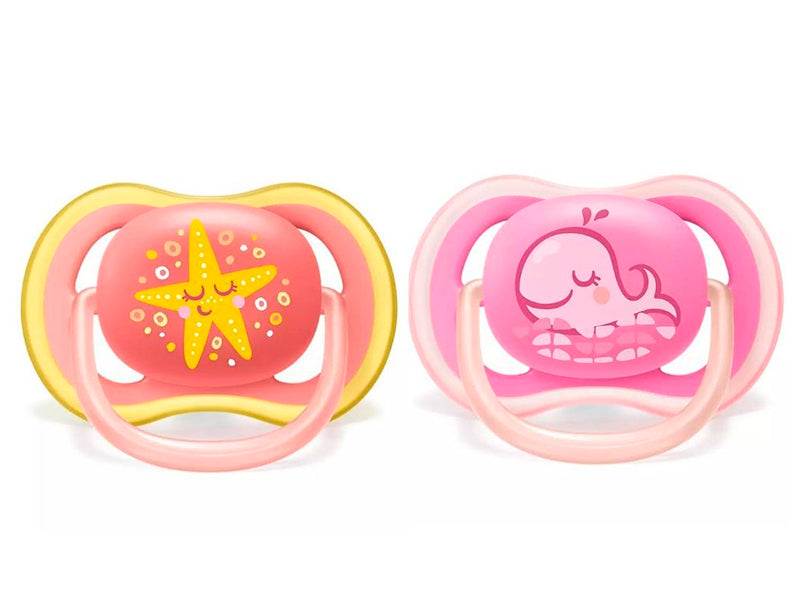 Philips Avent Ultra Air Suzete din silicon Girl 6-18m 2 buc  SCF085/04