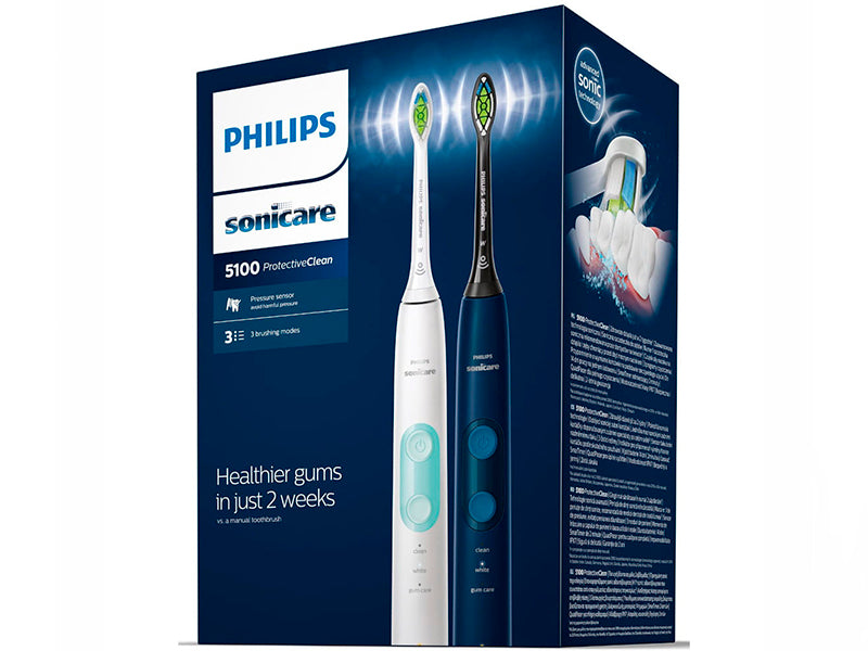 Philips Sonicare ProtectiveClean 5100 Periuta de dinti sonica electrica Black and White 2buc HX6851/34