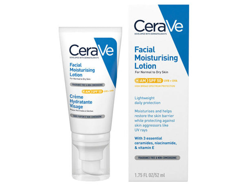 CeraVe Crema hidratanta de fata, ten normal-uscat AM SPF 50 52ml