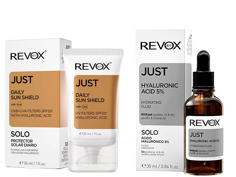 REVOX Just Daily Sun Shield Uva +Uvb Filters Spf 50+ Hyaluronic Acid 30ml