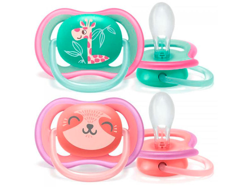 Philips Avent Ultra Air Deco Suzete din silicon Girl 18m 2 buc  SCF349/12