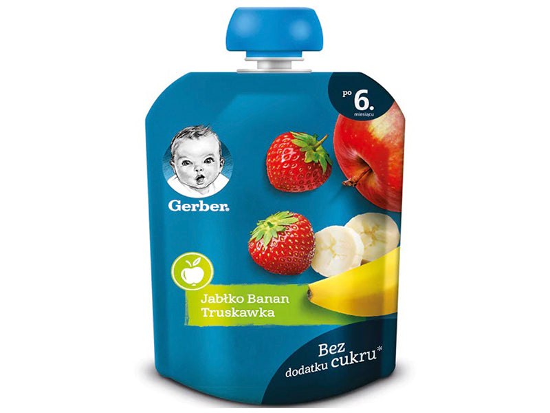 Gerber Pireu mere,banane,capsuna 80gr pauch