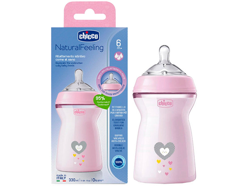 Chicco Biberon NaturalFeeling Pink NEW 330ml 8133510