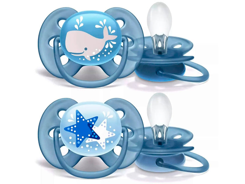 Philips Avent Ultra Soft Suzete din silicon Boy 6-18m 2 buc  SCF223/03