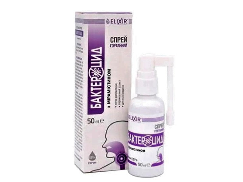 Eliksir Bacterocid-Miramistin 0.01 spray p/t gat 50ml