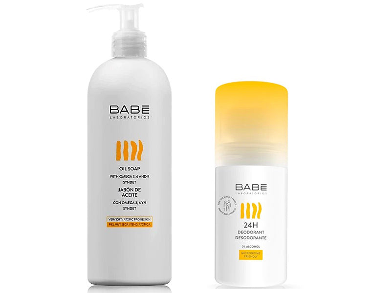 BABE Set Sapun pe baza de ulei cu Omega3.6 si 9 500ml + BABE Roll-on deodorant 50ml