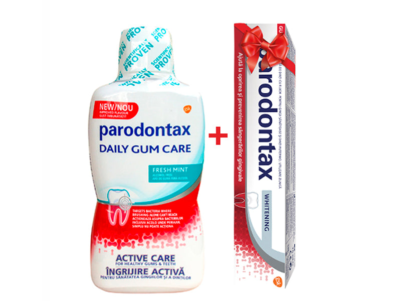 Parodontax Complete Protection Whitening 75ml + Apa de gura Fresh 500ml (-90% la al doilea produs)