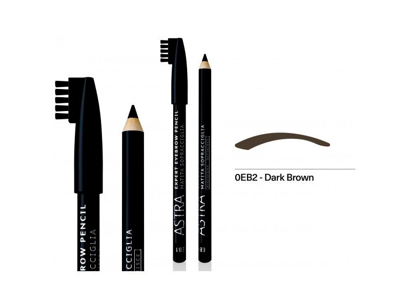 Astra Creion p/u sprancene cu pensula Expert EB2-Dark Brown 1.1g