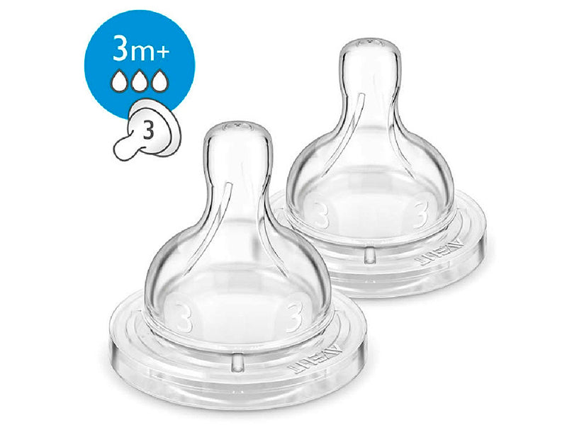 Philips Avent Anti-Colic Tetina din silicon 3m+ 2 buc SCF633/27