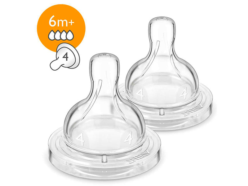 Philips Avent Anti-Colic Tetina din silicon 4m+ 2 buc SCF634/27