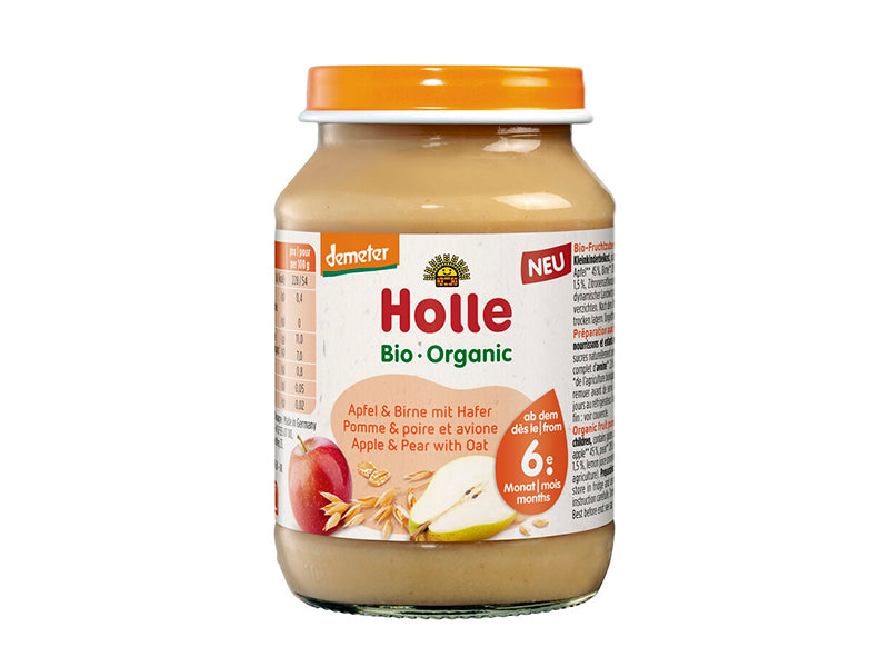 Holle Bio Organic pireu de mere, pere cu ovaz (6 luni+)190g