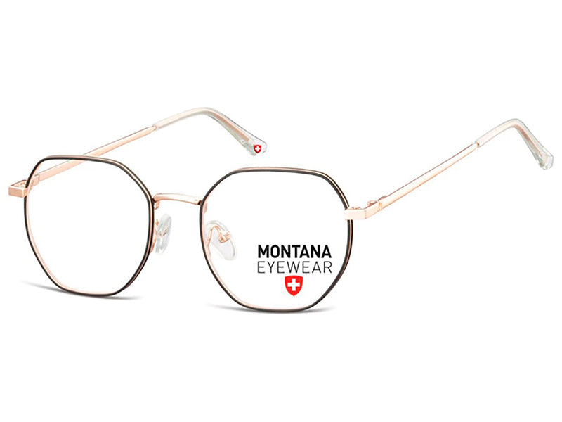 Rama optica Montana MM585B-49 2024, pink gold-matt black, din Metal, p/u femei