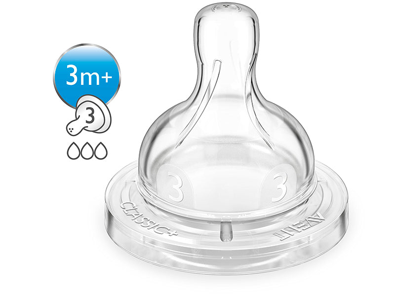 Philips Avent Natural Response Anti-Colic Tetina din silicon +3luni 2 buc T3 SCY763/02