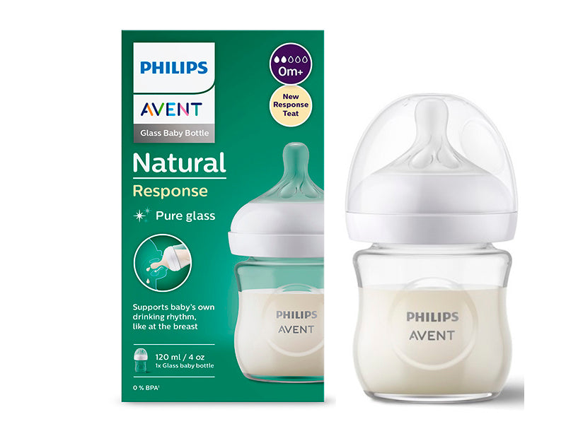 Philips Avent Natural Response Biberon din sticla +0 luni cu debit 2, 120 ml SCY930/01