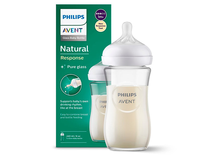 Philips Avent Natural Response Biberon din sticla +1 luni cu debit 3, 240 ml SCY933/01