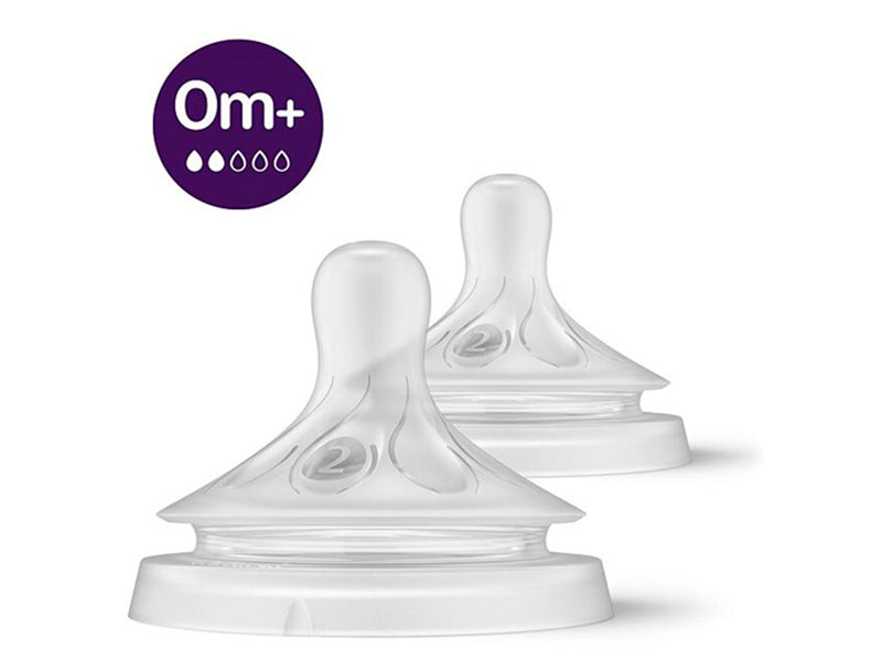 Philips Avent Natural Response Tetina din silicon +0 luni 2 buc T2 SCY962/02