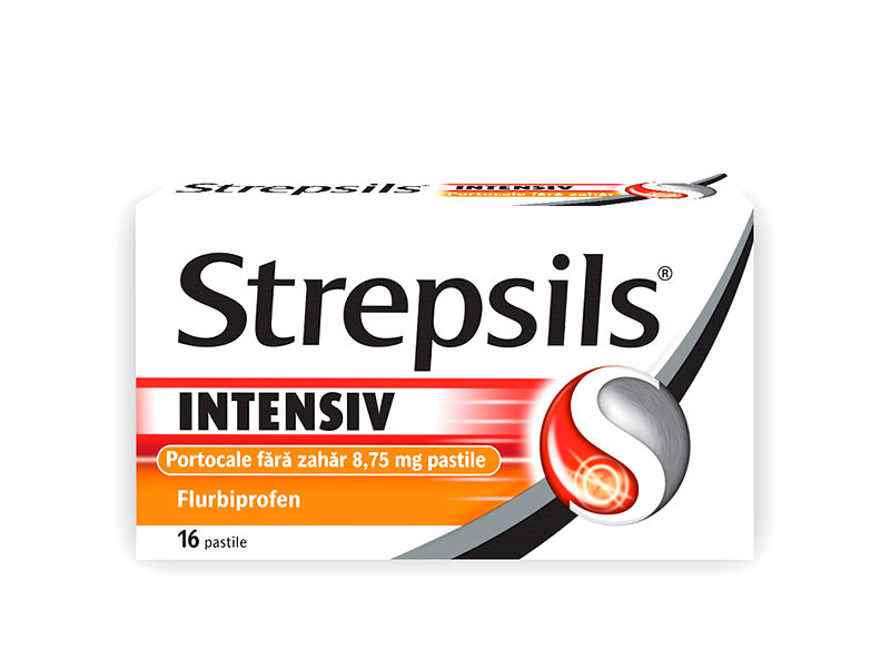 Strepsils Intensiv 8.75mg Portocala fara zahar pastile