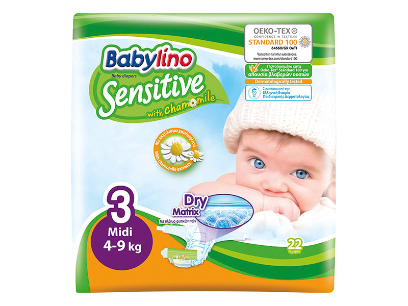 Подгузники Babylino Sensitive 3 (4-9кг) N22