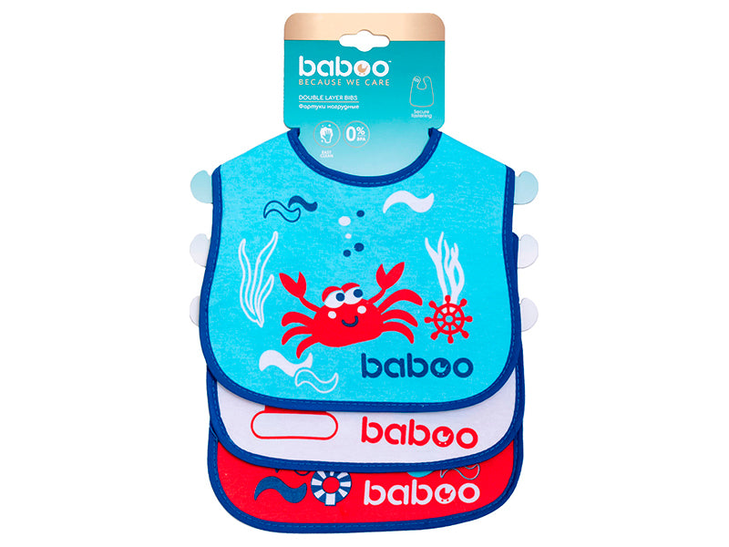 Baboo baveta din cotton marine 0M+ 3buc  11-009