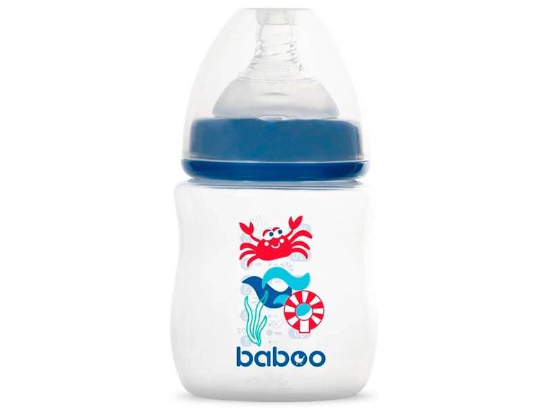 Детская бутылочка Baboo антиколиковая синяя 150мл 0M+ 3-115
