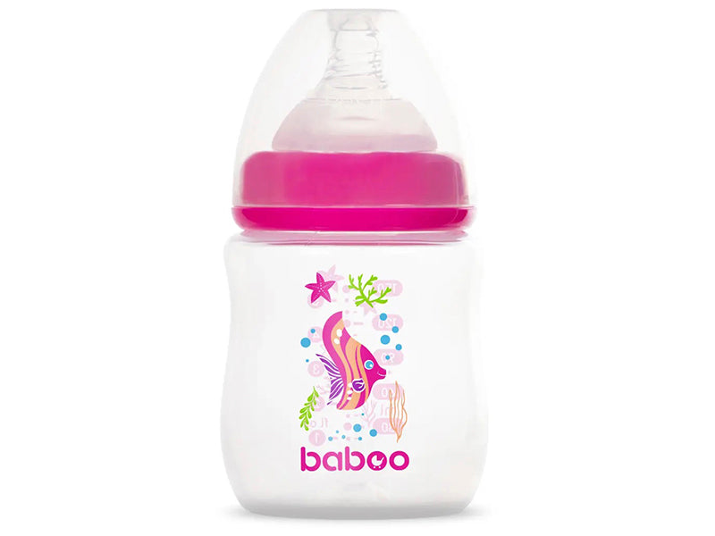 Детская бутылочка Baboo антиколиковая розовая 150мл 0M+ 3-113