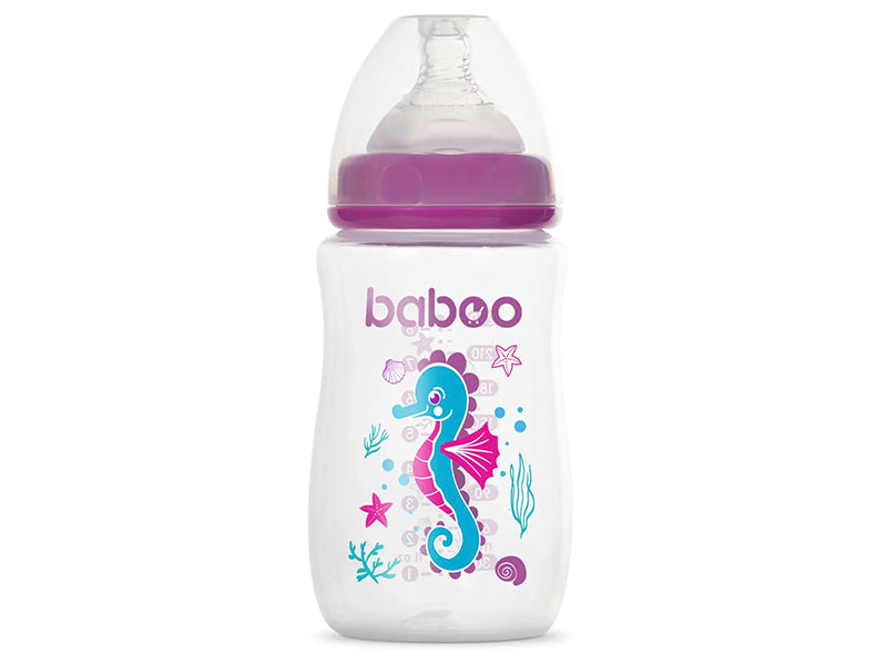 Детская бутылочка Baboo антиколиковая фиолетовая 250мл 3M+ 3-114