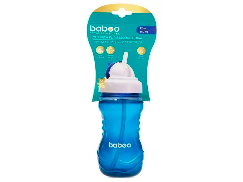 Baboo cana cu pai 360ml albastru 9M+  8-129